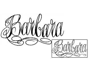 Picture of Barbara Script Lettering Tattoo