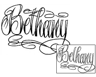 Lettering Tattoo Bethany Script Lettering Tattoo