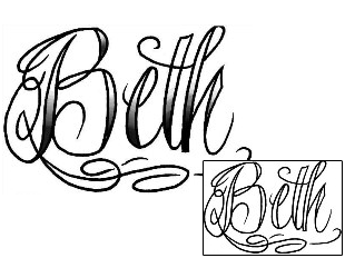 Lettering Tattoo Beth Script Lettering Tattoo