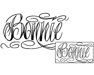 Lettering Tattoo Bonnie Script Lettering Tattoo