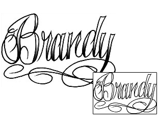 Lettering Tattoo Brandy Script Lettering Tattoo