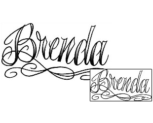 Picture of Brenda Script Lettering Tattoo