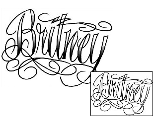 Picture of Britney Script Lettering Tattoo