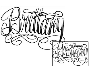 Picture of Brittany Script Lettering Tattoo