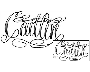 Picture of Caitlin Script Lettering Tattoo
