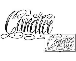 Picture of Candice Script Lettering Tattoo