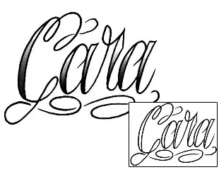 Picture of Cara Script Lettering Tattoo