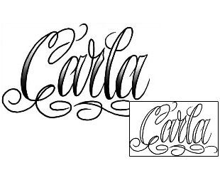 Lettering Tattoo Carla Script Lettering Tattoo