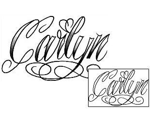 Picture of Carlyn Script Lettering Tattoo
