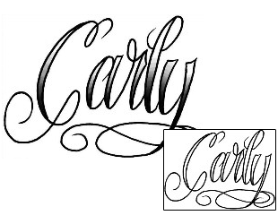 Lettering Tattoo Carly Script Lettering Tattoo