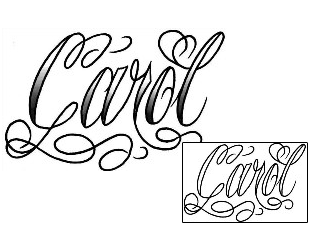 Picture of Carol Script Lettering Tattoo