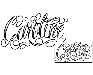 Picture of Caroline Script Lettering Tattoo