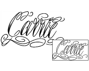 Picture of Carrie Script Lettering Tattoo
