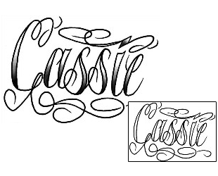 Picture of Cassie Script Lettering Tattoo