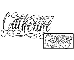 Picture of Catherine Script Lettering Tattoo