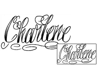 Lettering Tattoo Charlene Script Lettering Tattoo