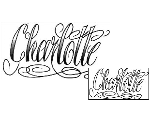 Picture of Charlotte Script Lettering Tattoo