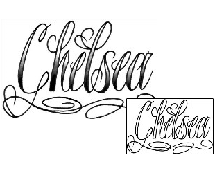 Picture of Chelsea Script Lettering Tattoo