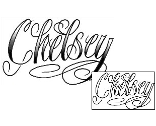 Picture of Chelsey Script Lettering Tattoo
