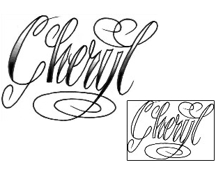 Picture of Cheryl Script Lettering Tattoo