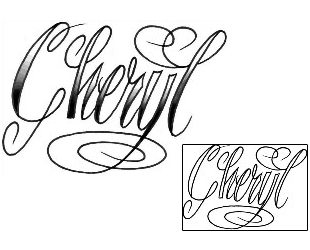 Lettering Tattoo Cheryl Script Lettering Tattoo