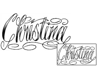 Picture of Christina Script Lettering Tattoo