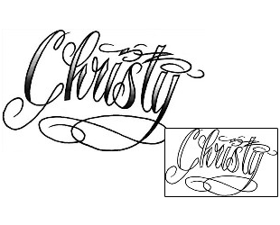 Picture of Christy Script Lettering Tattoo