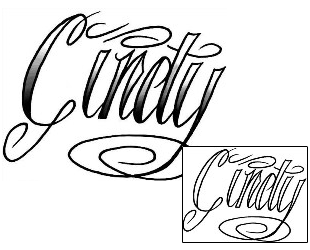 Picture of Cindy Script Lettering Tattoo
