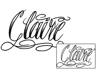 Picture of Claire Script Lettering Tattoo