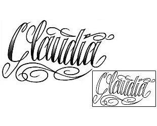 Picture of Claudia Script Lettering Tattoo