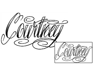 Picture of Courtney Script Lettering Tattoo