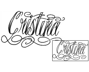 Lettering Tattoo Cristina Script Lettering Tattoo