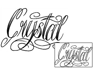 Picture of Crystal Script Lettering Tattoo