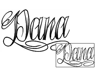 Picture of Dana Script Lettering Tattoo