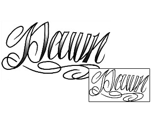 Picture of Dawn Script Lettering Tattoo