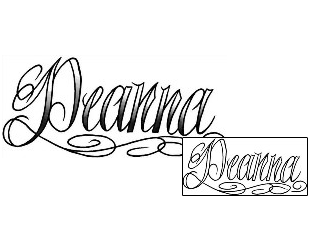 Picture of Deanna Script Lettering Tattoo