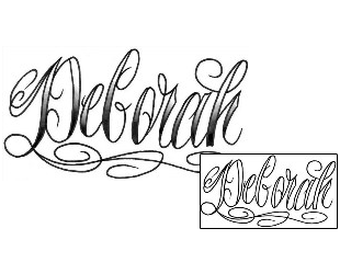 Lettering Tattoo Deborah Script Lettering Tattoo