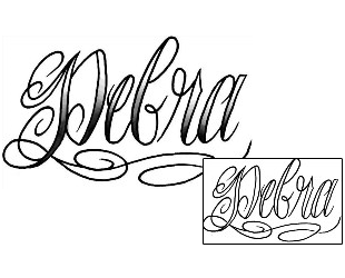 Picture of Debra Script Lettering Tattoo