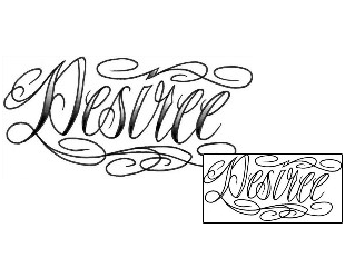 Lettering Tattoo Desiree Script Lettering Tattoo