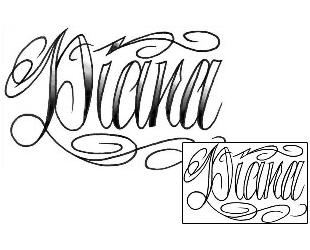 Lettering Tattoo Diana Script Lettering Tattoo