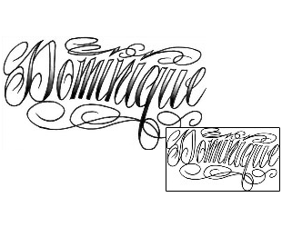 Picture of Dominique Script Lettering Tattoo