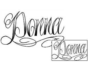 Lettering Tattoo Donna Script Lettering Tattoo