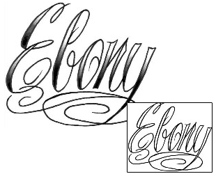 Lettering Tattoo Ebony Script Lettering Tattoo