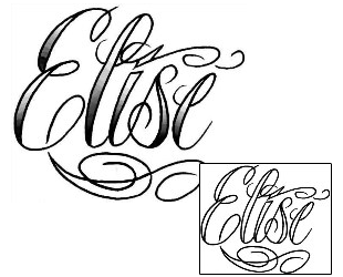 Lettering Tattoo Elise Script Lettering Tattoo