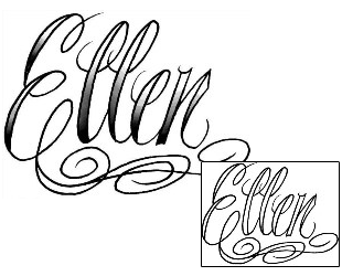 Picture of Ellen Script Lettering Tattoo