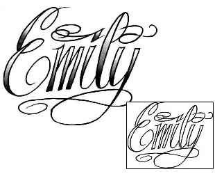 Picture of Emily Script Lettering Tattoo