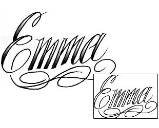 Lettering Tattoo Emma Script Lettering Tattoo