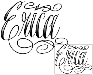 Lettering Tattoo Erica Script Lettering Tattoo