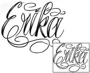 Picture of Erika Script Lettering Tattoo