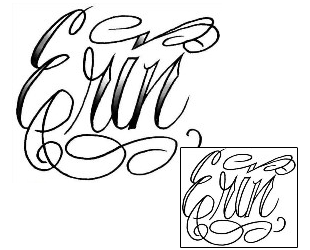 Lettering Tattoo Erin Script Lettering Tattoo